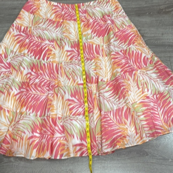 Ruby Rd. Woman A-Line Maxi Tiered Pull On Skirt Palm Fronds 24W - Picture 12 of 14
